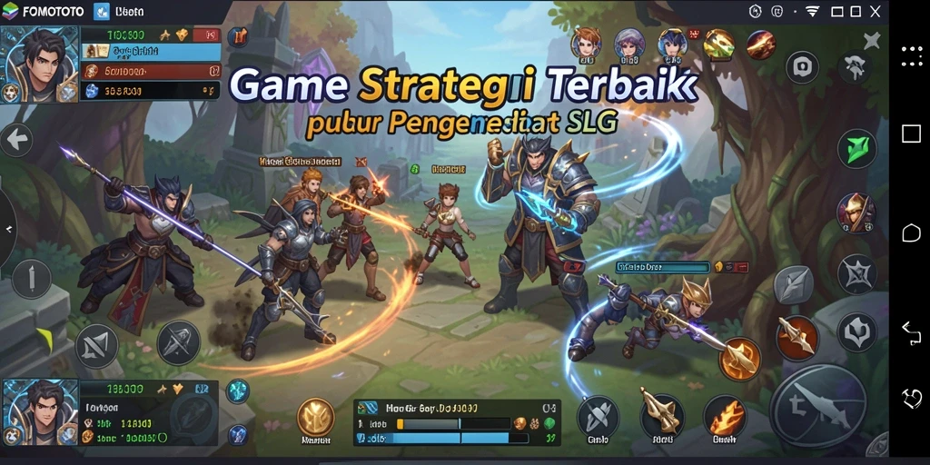 Screenshot gameplay FOMOTOTO menunjukkan aksi pertempuran yang mendebarkan.