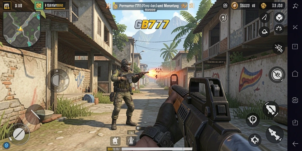 Tampilan gameplay seru di GB777 dengan aksi tembak-menembak.