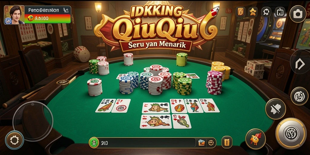 Screenshot menunjukkan gameplay QiuQiu yang mendebarkan di IDRKING.