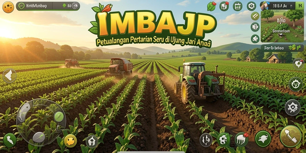 Tampilan menarik dari gameplay pertanian di IMBAJP.