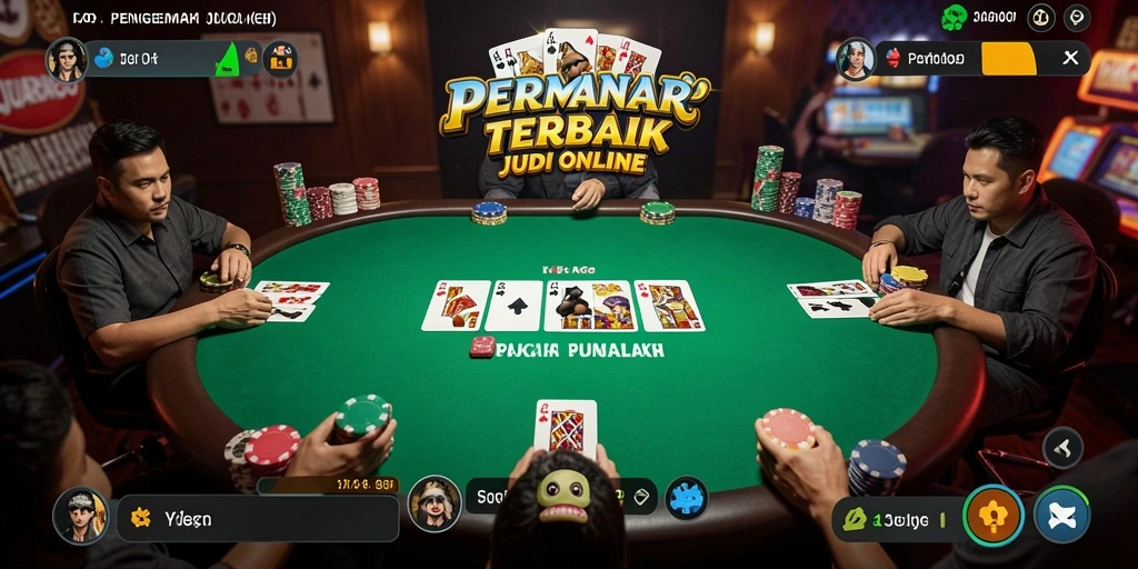 Screenshot JUARAGO menampilkan gameplay Poker yang mendebarkan.