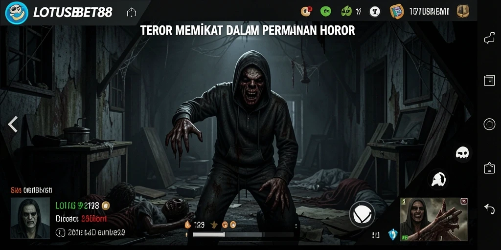 Tampilan gameplay LOTUSBET88 yang menegangkan dan penuh ketakutan.