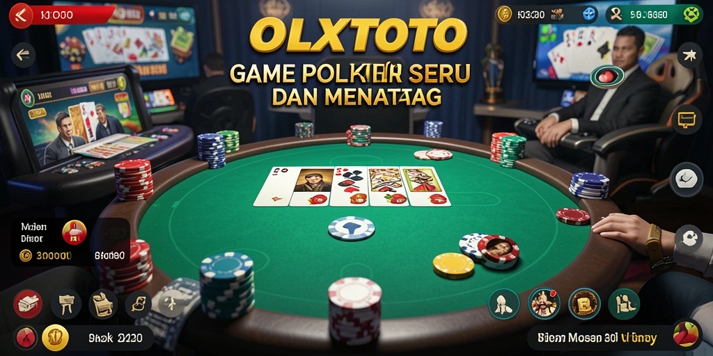 Tampilan gameplay OLXTOTO yang menarik dan mendebarkan dalam permainan poker.