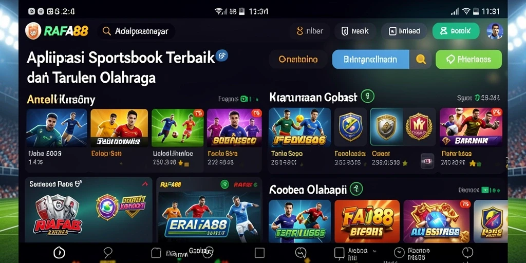 Tampilan gameplay RAFA88 yang menarik dan interaktif untuk pengguna Sportsbook.